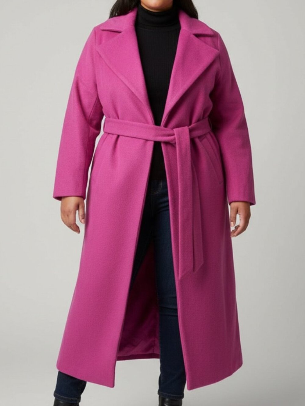 Fashion Nova Soho Chic Long Coat Pink Trench Overcoat Womens Plus Size 3X NWT